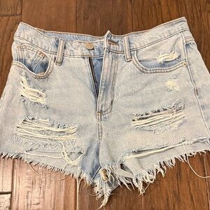 Altar'd State Light Blue Distressed Jean Shorts